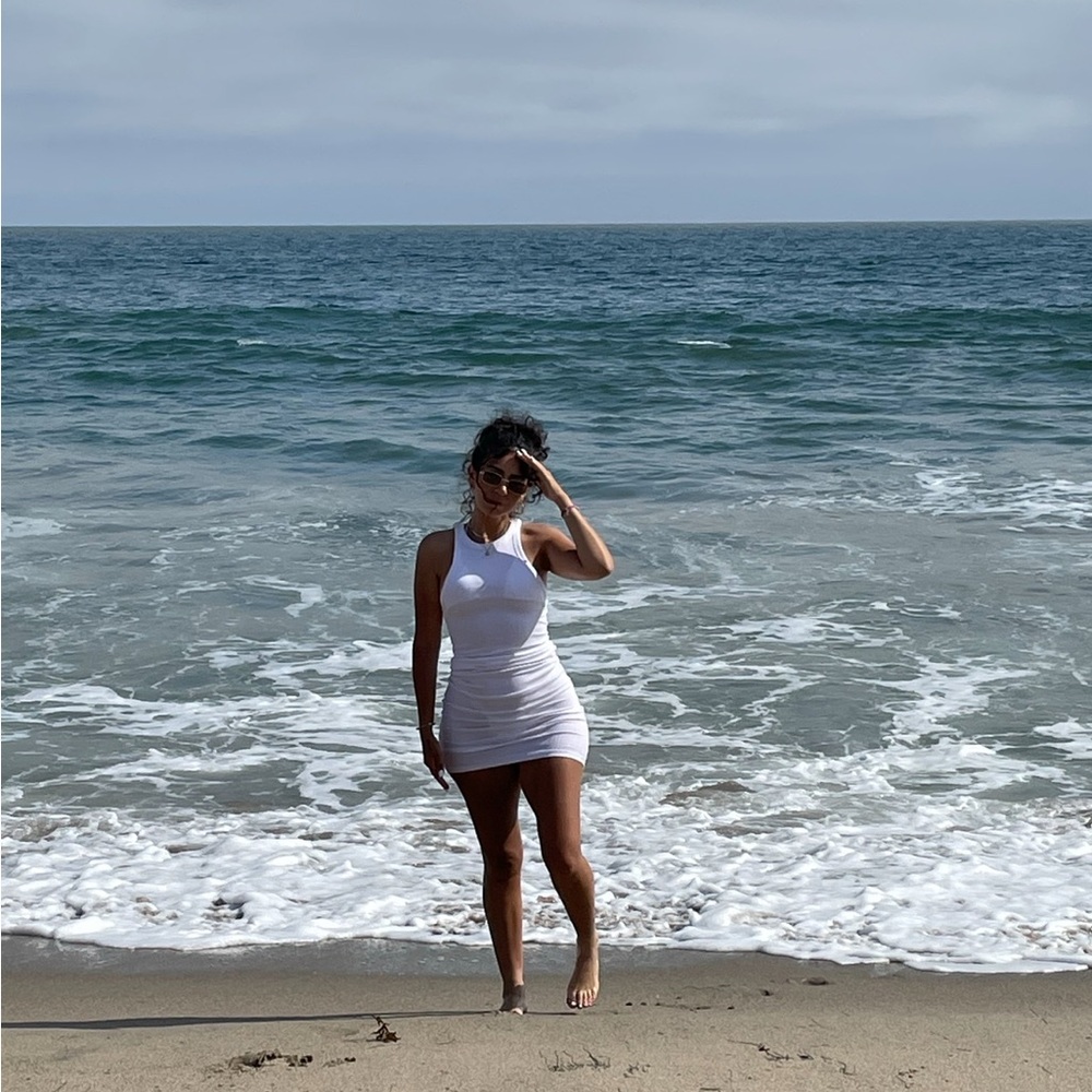 Zara white racer dress